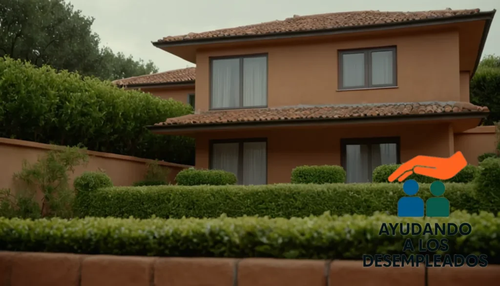 "A serene but imperfectly kept garden surrounds a humble dwelling made of terracotta tiles and reinforced concrete