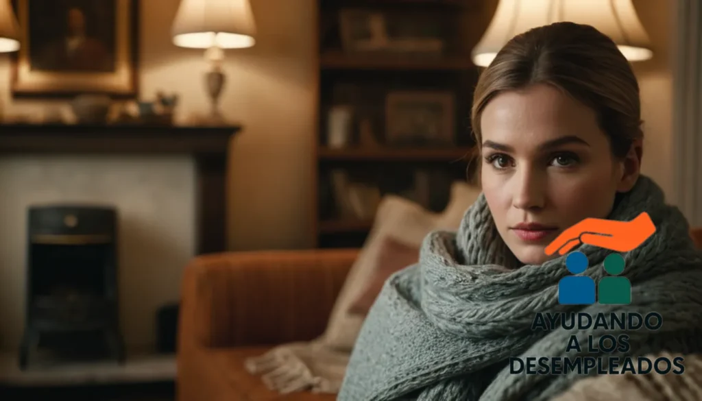 "A close-up shot of a person huddled under a worn blanket on a couch