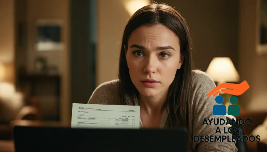 A young unemployed woman sitting in a dimly lit living room