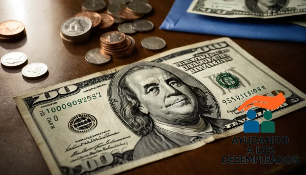 "A worn and folded US dollar bill in the corner of a cluttered living room