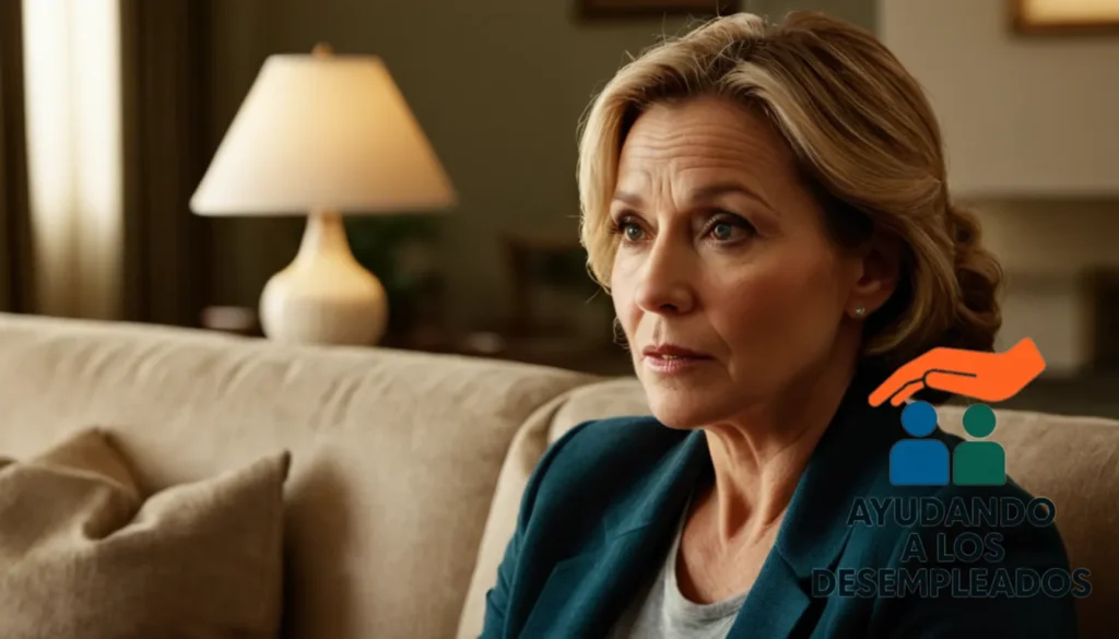 a worn-out woman in her mid-40s sitting on the edge of a worn
