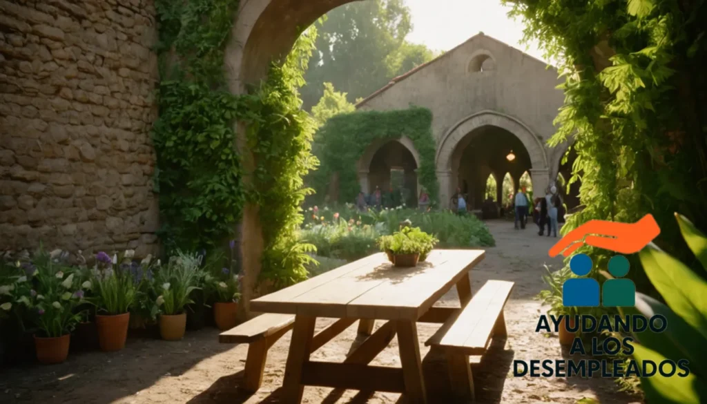 "a warm and vibrant community garden in a working-class neighborhood