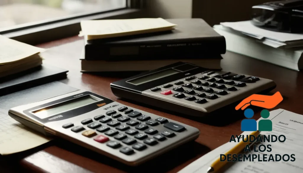 "A pair of calculators and pens arranged neatly on a cluttered metal desk in front of an open financial statement book