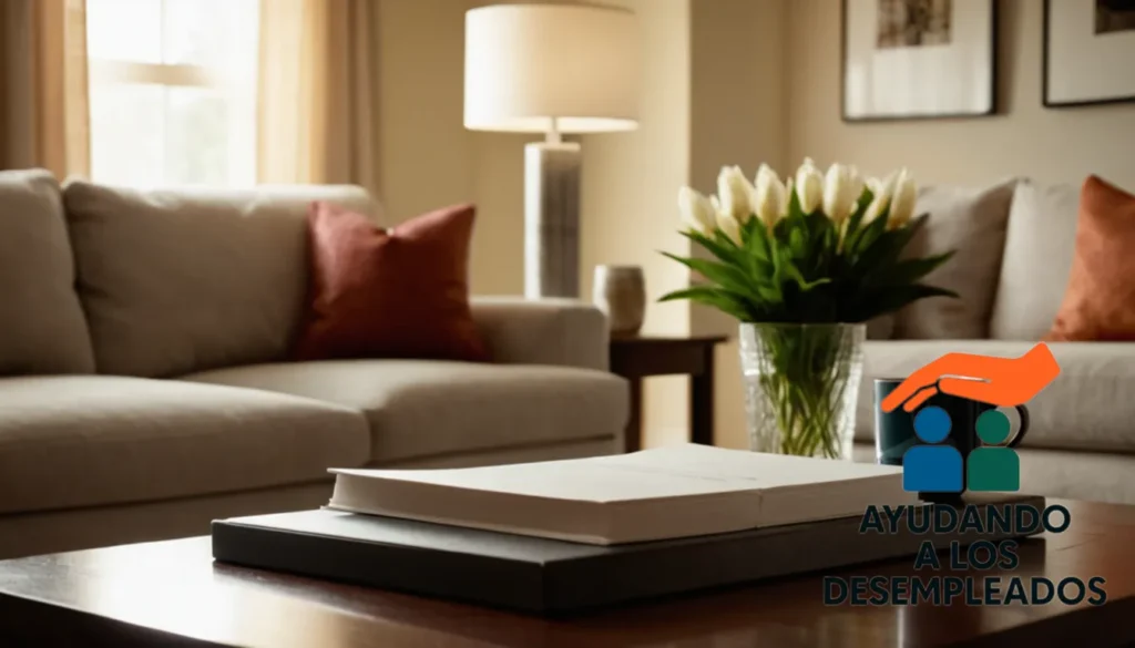 "a detailed illustration of a well-lit living room interior in a recently purchased single-family home