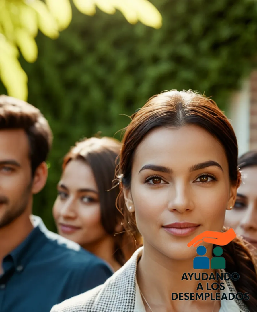 a group of diverse neighbors in casual clothing gathered around a community board in a sunny courtyard of an apartment complex, surrounded by lush greenery, with some holding financial folders and calculators, amidst a backdrop of affordable homes.