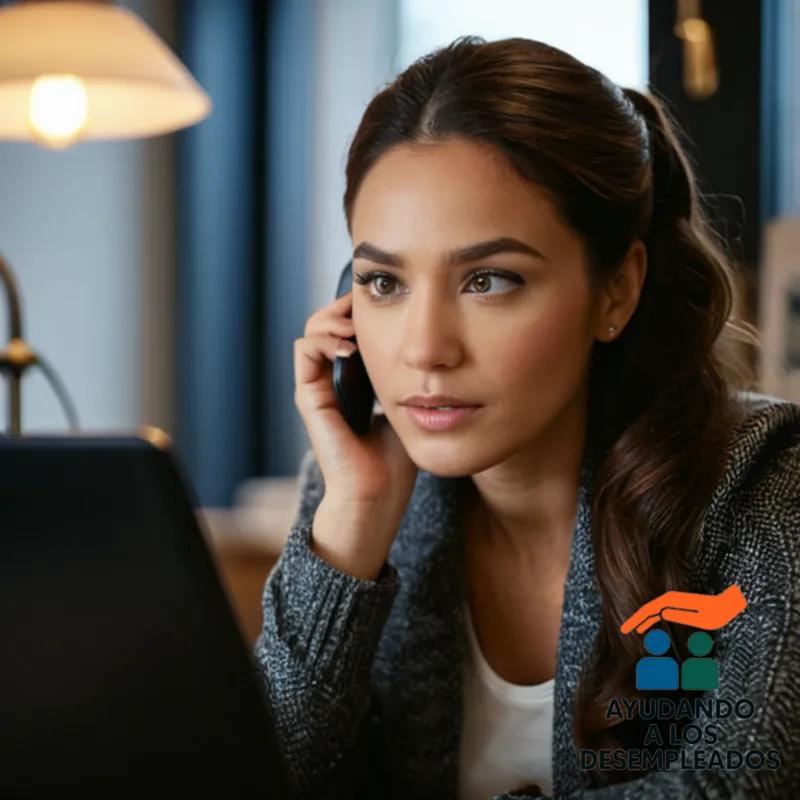 a solemn-looking unemployed young professional in their home office, surrounded by stacks of unpaid bills and financial documents, huddled over a laptop as they log onto an online government assistance program website, while a faint glow from the cold window hints at the outside winter scene.