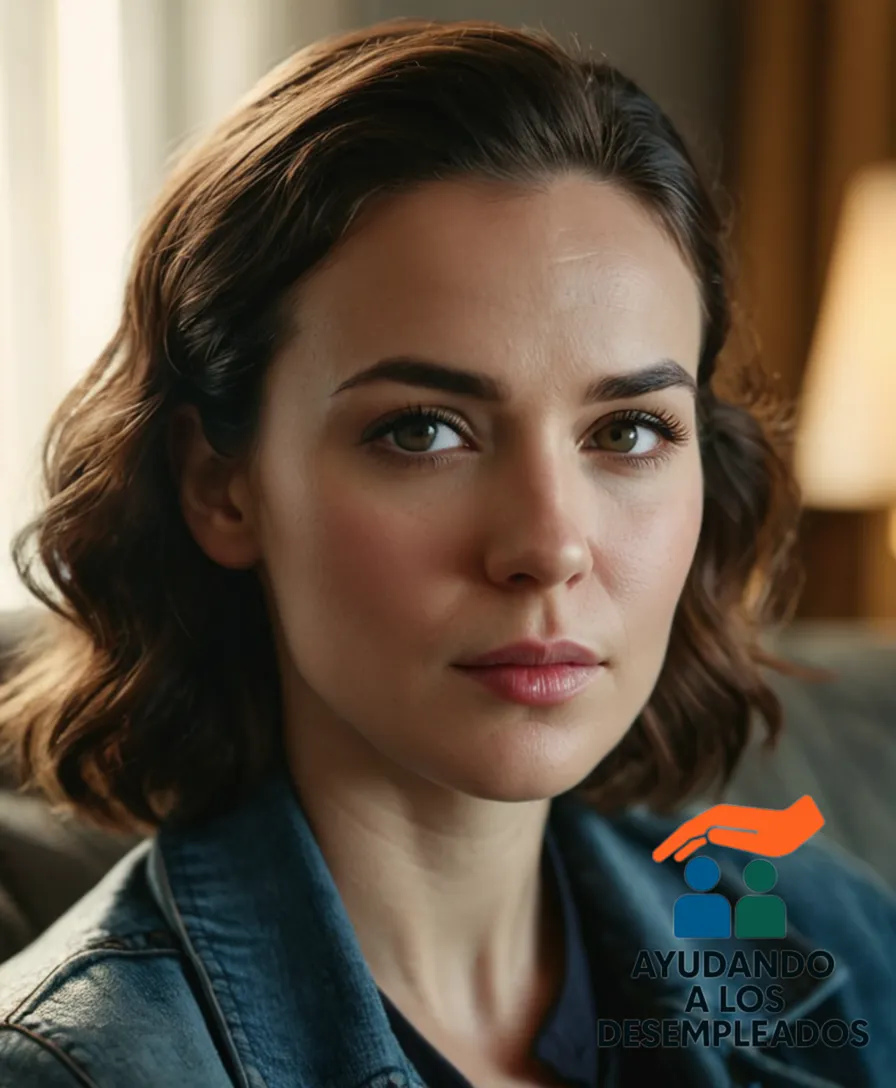 a worn yet hopeful face of a young adult, likely in their early 30s, sitting on a worn couch in a small living room with a partially renovated wall behind them, tools and construction materials scattered about, natural light pouring through the window highlighting the contrast between progress and struggle.