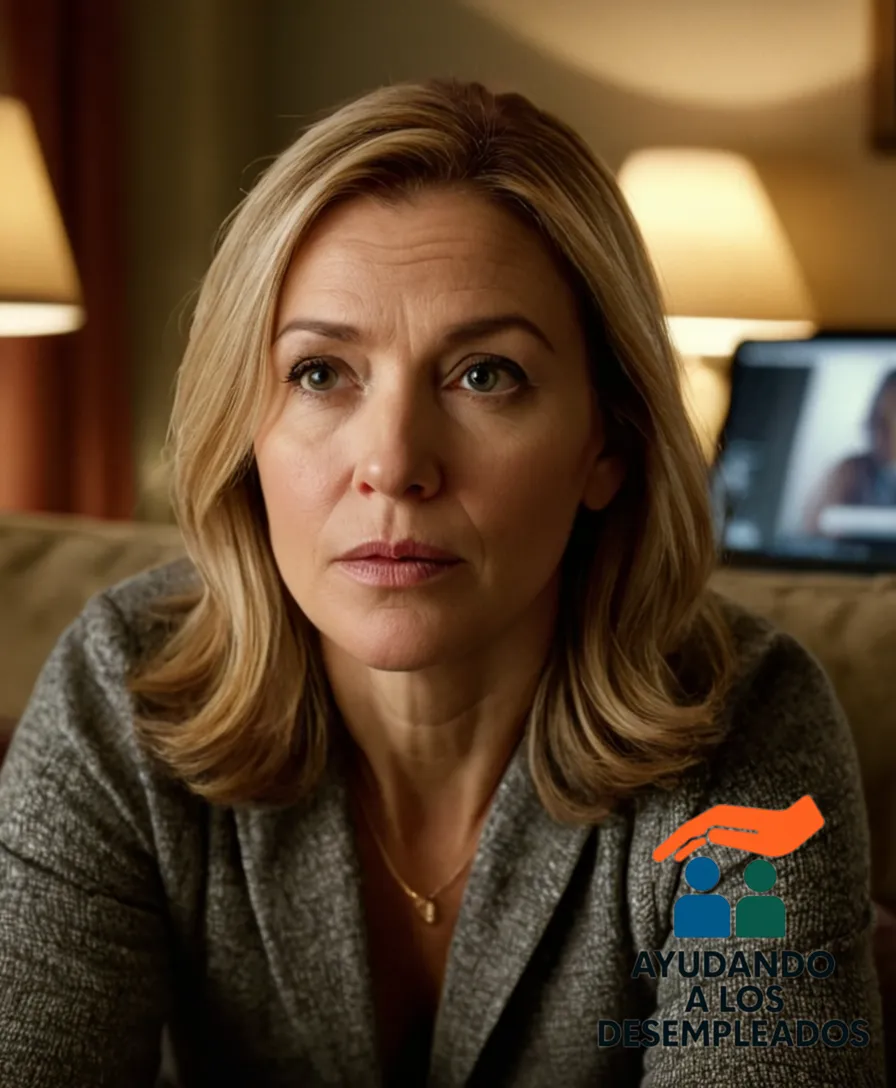 a middle-aged person sitting on a worn-out sofa in a modest living room, surrounded by unpaid bills and eviction notices, staring at a laptop with hope and desperation etched on their face, as they search for public assistance to cover housing costs.