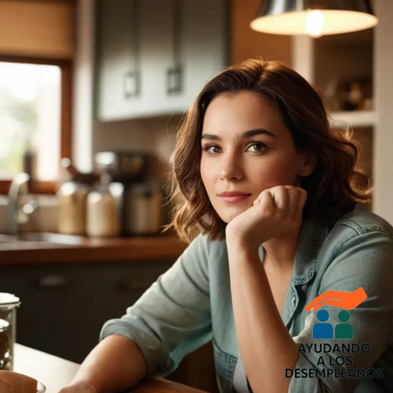 a young adult sitting in front of a cluttered communal kitchen table in the living room of an apartment shared with two other individuals, with rows of neatly stacked boxes labeled 'Shared Expenses' and 'Household Chores'.