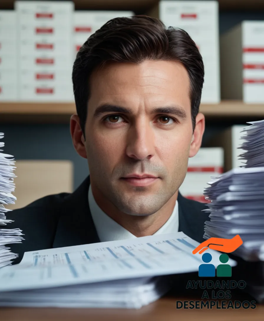 a person in mid-30s sitting at a cluttered desk, surrounded by stacks of papers, financial reports, and empty coffee cups, while staring intensely at their laptop screen displaying a spreadsheet with rows upon rows of numbers underlined with red annotations.