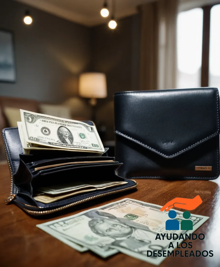 a worn-out wallet holding a mortgage statement amidst a cluttered living room background, with unpaid bills scattered on the floor, a window casting a faint light onto the messy space, highlighting the stress and struggle of dealing with unforeseen financial obligations.