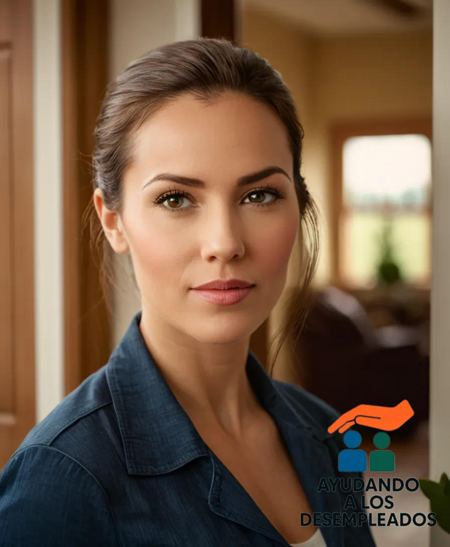 a modest single-story house in a suburban neighborhood, set against a warm sunny background, with a wooden front door open to reveal a tidy living room, where a person is working on crafting DIY economic reform initiatives for walls and furniture to save labor costs.