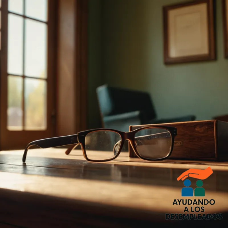 a worn-out wooden table in a small, dimly lit living room with a foreclosure notice on the wall behind it, a single chair facing an empty window where a family's belongings are stored in boxes, surrounded by faint shadows of once-lived memories.